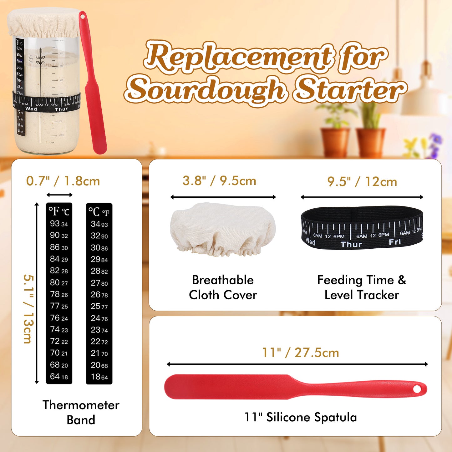 TeeMars Replacement Tools for Sourdough Starter Kit (6PCS)