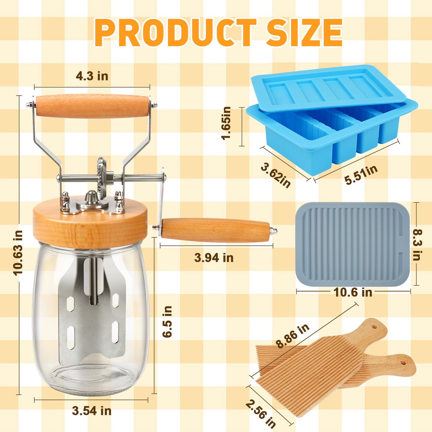 TeeMars Butter Churner - Hand Crank Butter Churner Mason Jar (34oz)