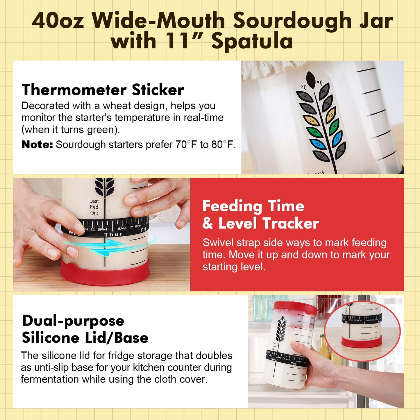 TeeMars BakeEase Sourdough Starter Kit - Durable Complete Sourdough Bread Baking Supplies (18PCS)