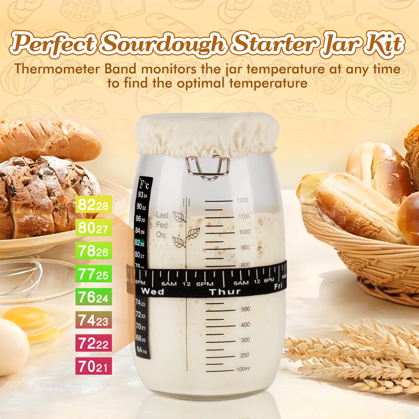 TeeMars Replacement Tools for Sourdough Starter Kit (6PCS)