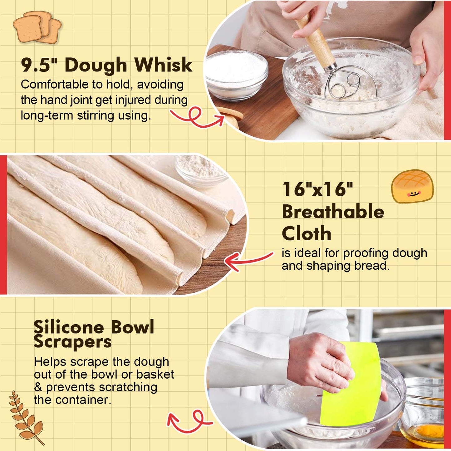TeeMars BakeEase Sourdough Starter Kit - Durable Complete Sourdough Bread Baking Supplies (18PCS)