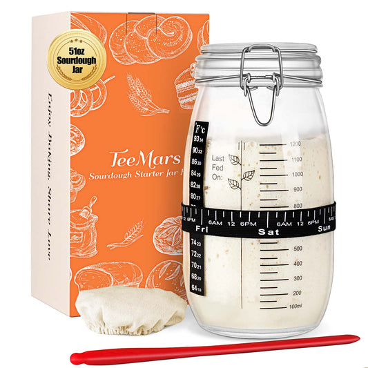 TeeMars Sourdough Starter Kit - 1500ml Sourdough Jar